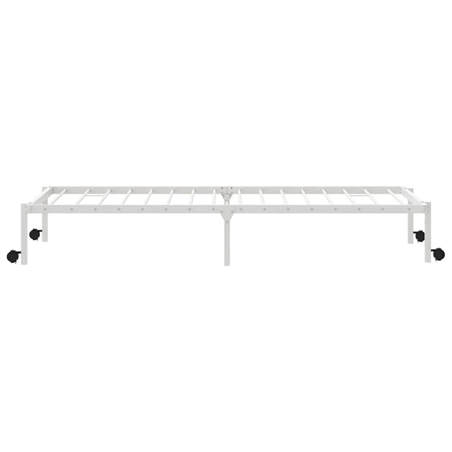 Bedframe zonder matras opvouwbaar 107x203 cm staal wit