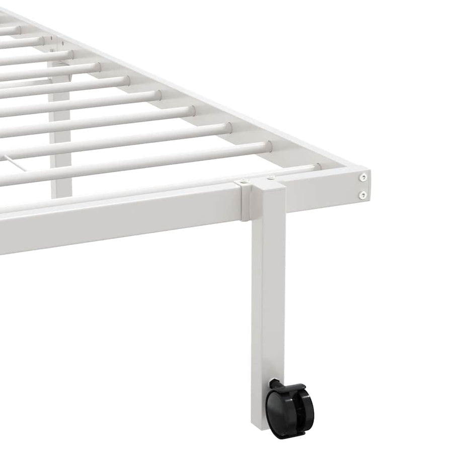 Bedframe zonder matras opvouwbaar 107x203 cm staal wit