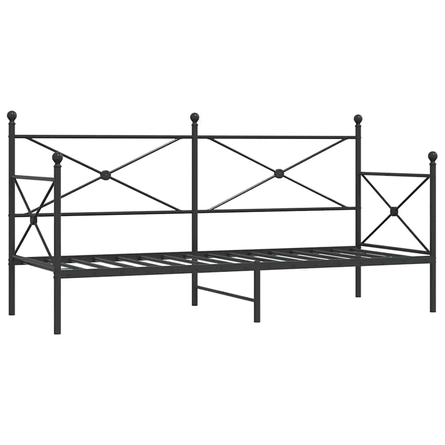 Slaapbank zonder matras 80x200 cm staal zwart