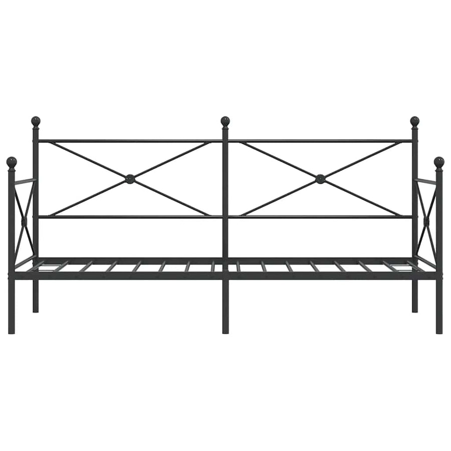 Slaapbank zonder matras 90x200 cm staal zwart