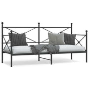 Sofa bed frame without mattress 90x200 cm steel black