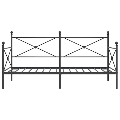 Slaapbank zonder matras 100x190 cm staal zwart