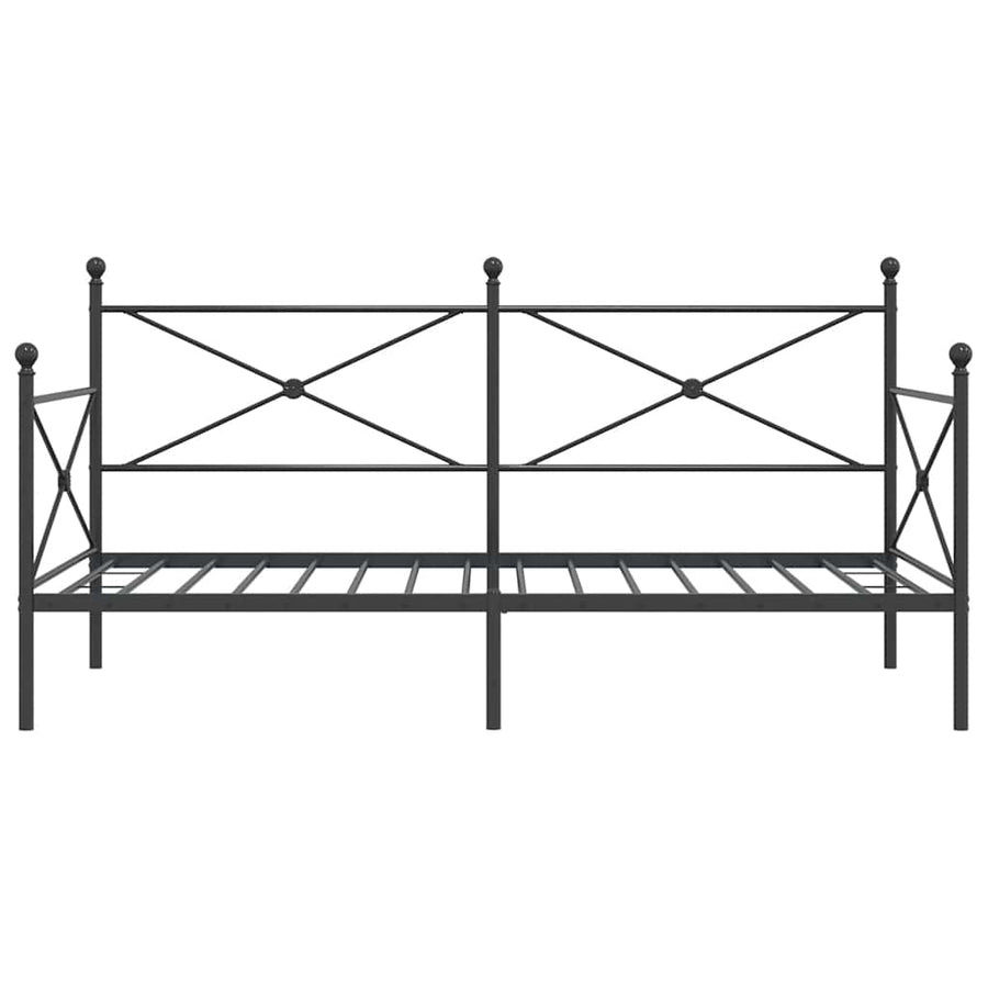 Slaapbank zonder matras 100x190 cm staal zwart