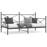 Sofa bed without mattress 100x200 cm steel black