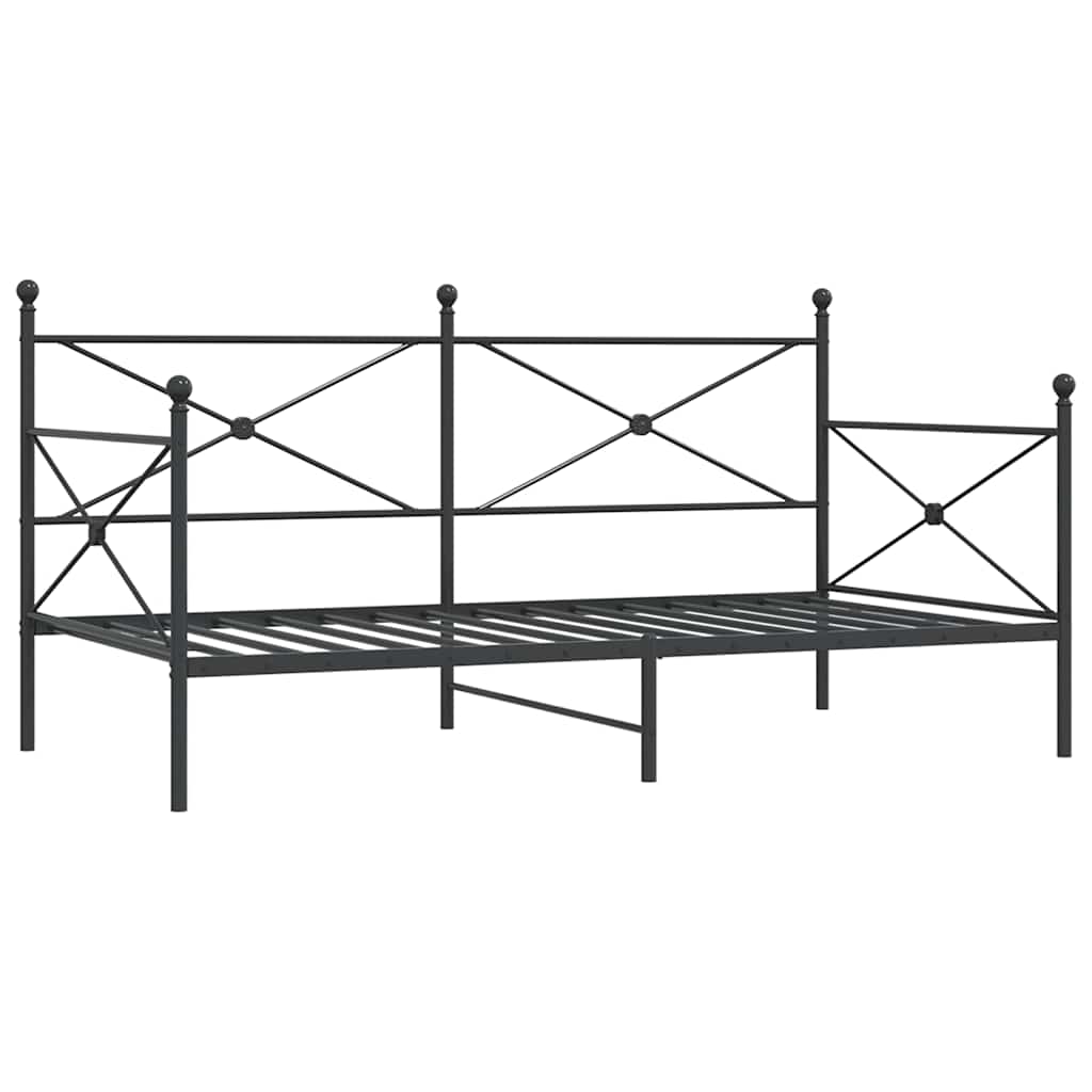Slaapbank zonder matras 107x203 cm staal zwart