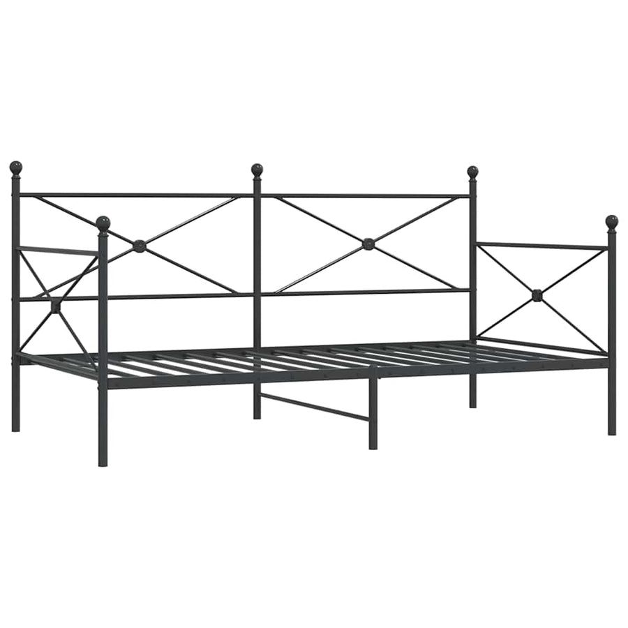 Slaapbank zonder matras 107x203 cm staal zwart