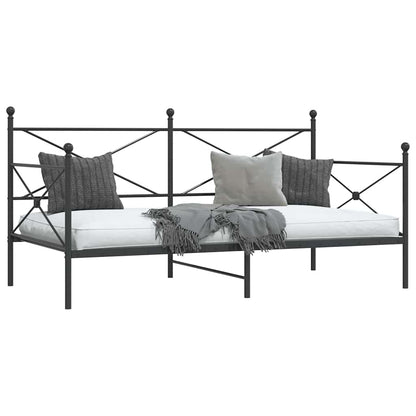 Slaapbank zonder matras 107x203 cm staal zwart