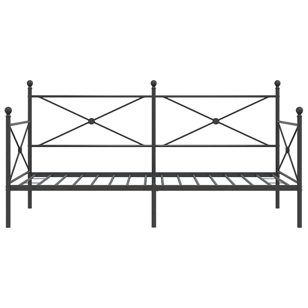 Slaapbank zonder matras 107x203 cm staal zwart