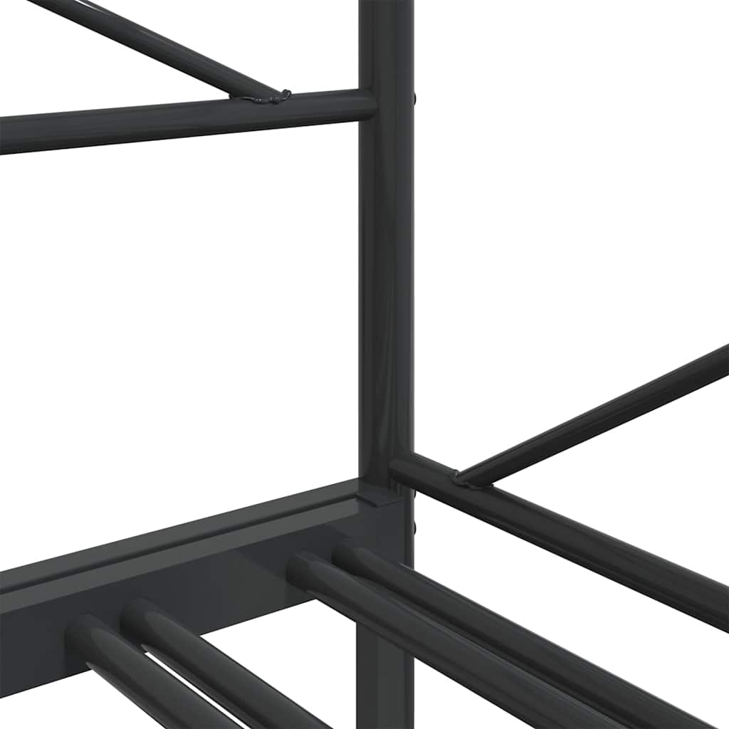 Slaapbank Zonder Matras 75X190Cm Staal 75 x 190 cm Zwart met onderschuifbed