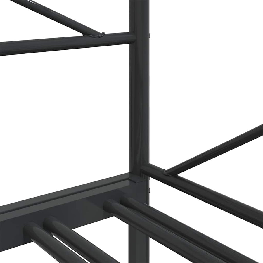Slaapbank Zonder Matras 75X190Cm Staal 75 x 190 cm Zwart met onderschuifbed