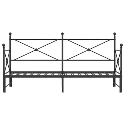 Slaapbank Zonder Matras 75X190Cm Staal 75 x 190 cm Zwart met onderschuifbed
