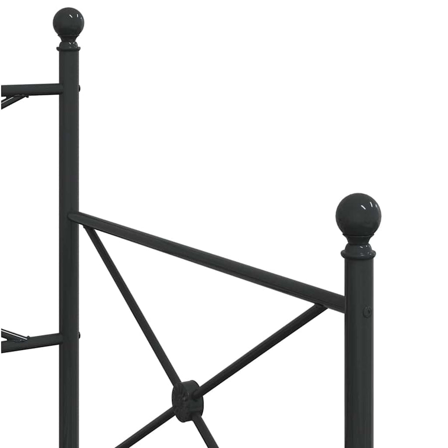Slaapbank Zonder Matras 75X190Cm Staal 75 x 190 cm Zwart met onderschuifbed