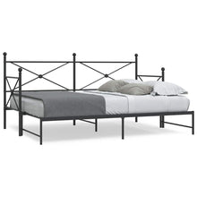 Slaapbank Zonder Matras 75X190Cm Staal 75 x 190 cm Zwart met onderschuifbed