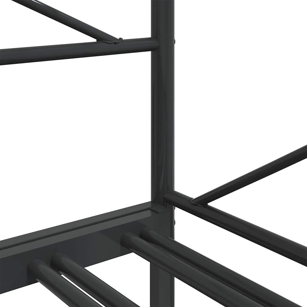 Slaapbank met onderschuifbed zonder matras 80x200cm staal zwart