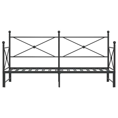 Slaapbank met onderschuifbed zonder matras 80x200cm staal zwart