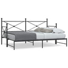 Slaapbank met onderschuifbed 90x190 cm staal zwart