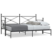 Slaapbank met onderschuifbed 90x190 cm staal zwart