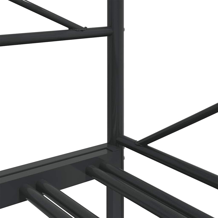 Slaapbank met onderschuifbed zonder matras 90x200cm staal zwart