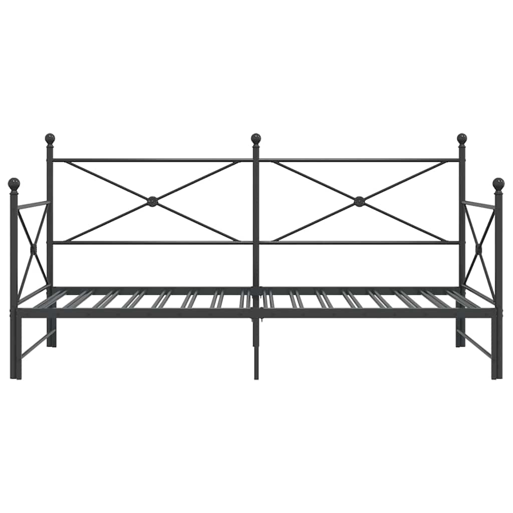 Slaapbank onderschuifbed zonder matras 100x200 cm staal zwart