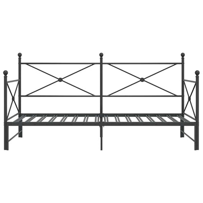 Slaapbank onderschuifbed zonder matras 100x200 cm staal zwart