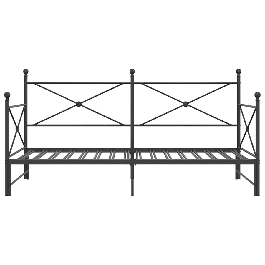 Slaapbank onderschuifbed zonder matras 100x200 cm staal zwart