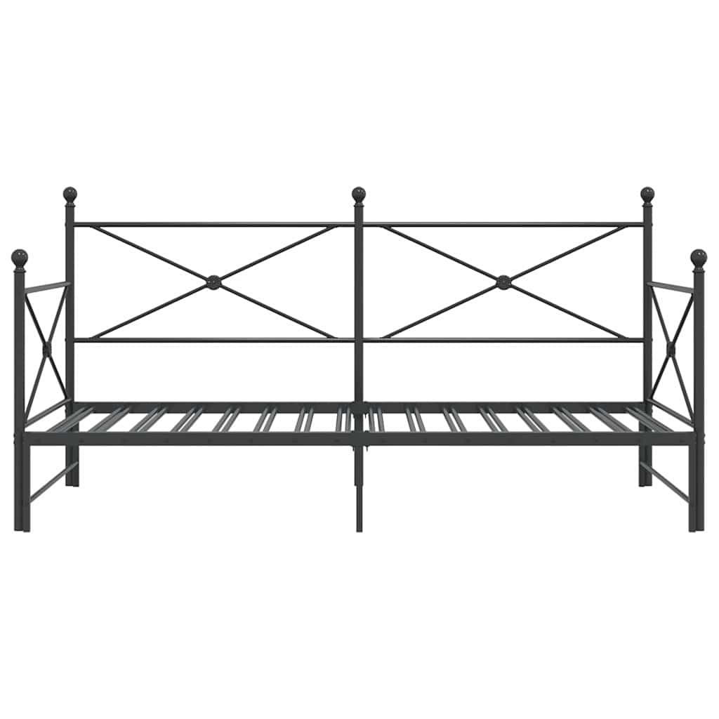 Slaapbank onderschuifbed zonder matras 107x203 cm staal zwart