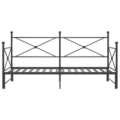 Slaapbank onderschuifbed zonder matras 107x203 cm staal zwart