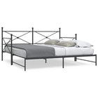 Slaapbank onderschuifbed 107x203 cm staal zwart