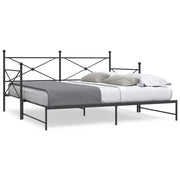 Slaapbank onderschuifbed 107x203 cm staal zwart