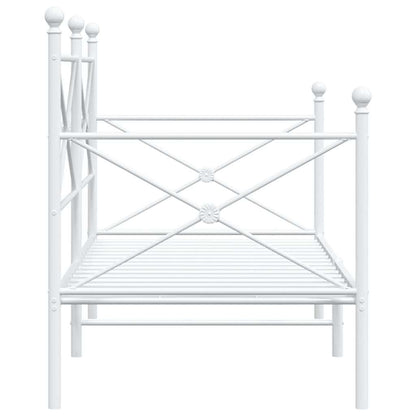 Slaapbank zonder matras 90x200 cm staal wit
