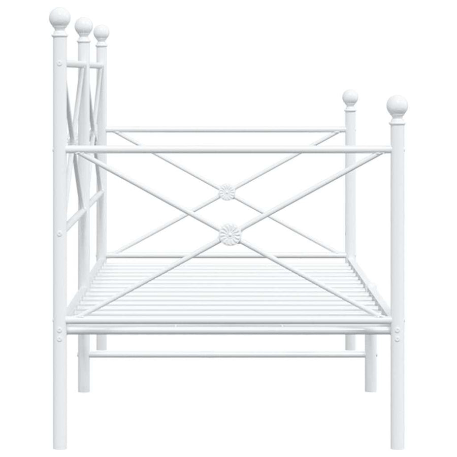Slaapbank zonder matras 90x200 cm staal wit