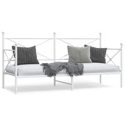 Sofa bed without mattress 90x200 cm steel white