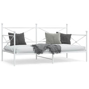 Sofa bed without mattress 100x200 cm steel white