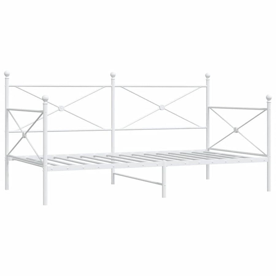 Slaapbank zonder matras 107x203 cm staal wit