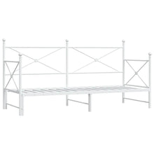 Slaapbank Zonder Matras Staal 75 x 190 cm Wit met onderschuifbed