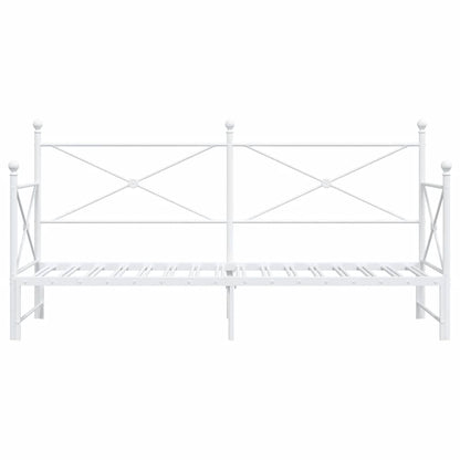 Slaapbank Zonder Matras Staal 75 x 190 cm Wit met onderschuifbed