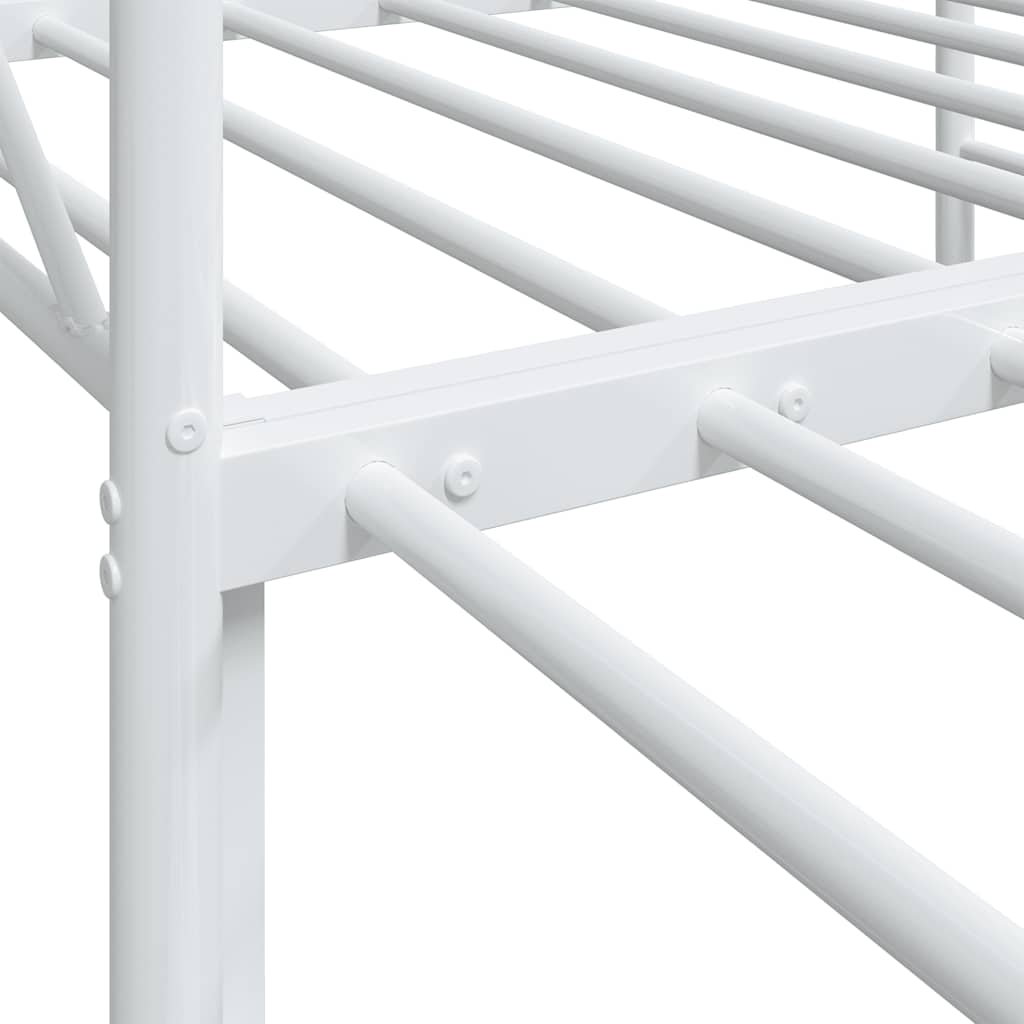 Slaapbank Zonder Matras Staal 75 x 190 cm Wit met onderschuifbed