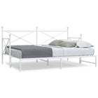 Slaapbank met onderschuifbed 75x190 cm staal wit