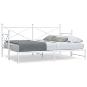 Slaapbank met onderschuifbed 75x190 cm staal wit