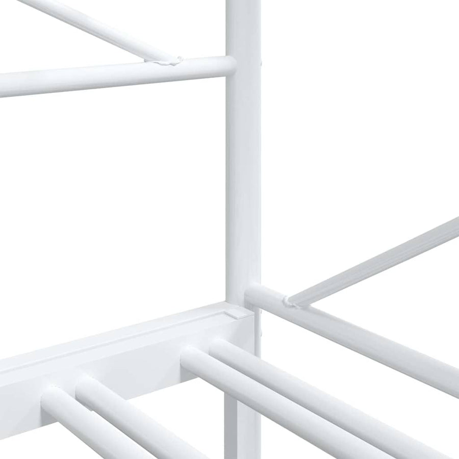 Slaapbank Zonder Matras Staal 80 x 200 cm Wit met onderschuifbed