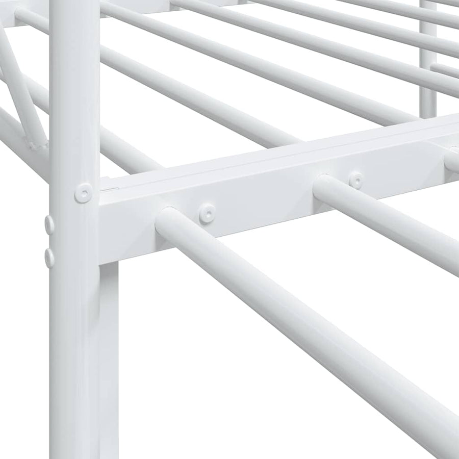 Slaapbank Zonder Matras Staal 80 x 200 cm Wit met onderschuifbed