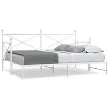 Slaapbank Zonder Matras Staal 80 x 200 cm Wit met onderschuifbed