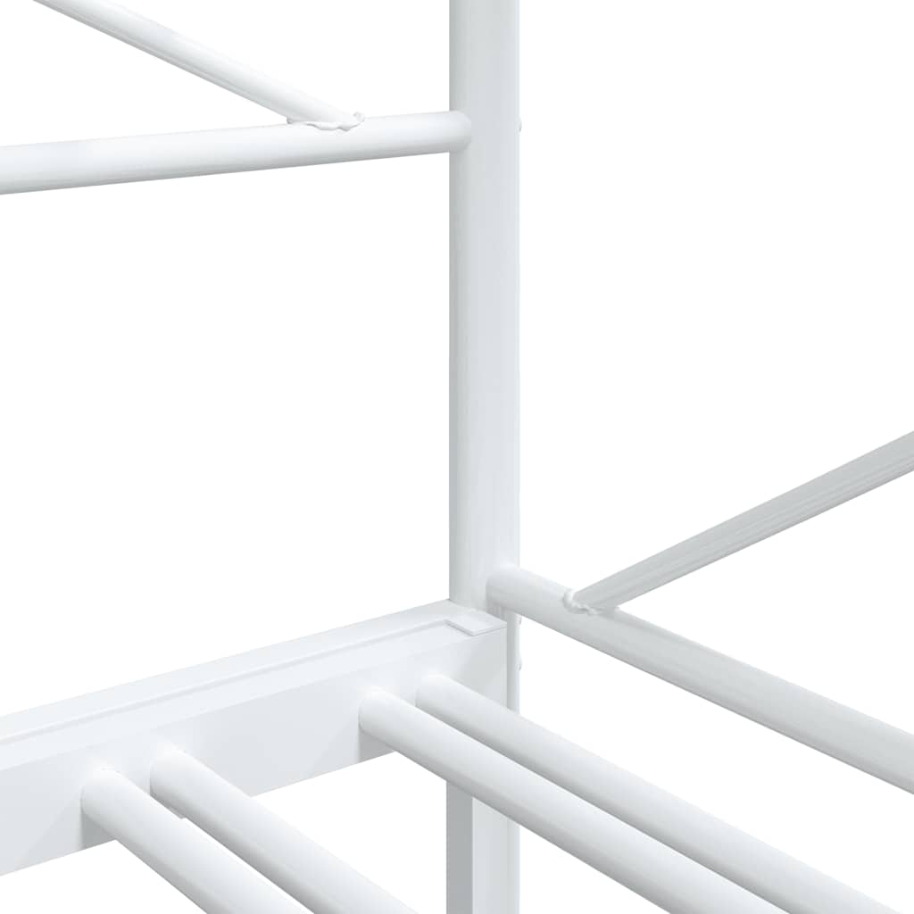 Slaapbank met onderschuifbed zonder matras 90x190 cm staal wit