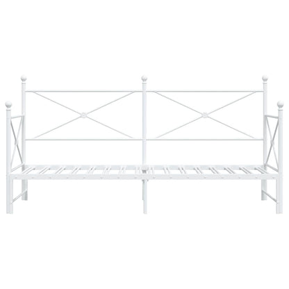 Slaapbank met onderschuifbed zonder matras 90x190 cm staal wit