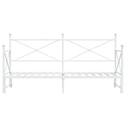 Slaapbank met onderschuifbed zonder matras 90x200 cm staal wit