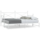 Slaapbank met onderschuifbed 90x200 cm staal wit