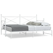 Slaapbank met onderschuifbed 90x200 cm staal wit