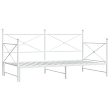 Slaapbank met onderschuifbed zonder matras 100x190 cm staal wit