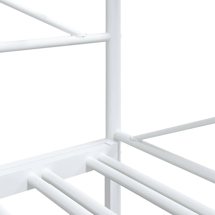 Slaapbank met onderschuifbed zonder matras 100x190 cm staal wit