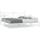 Slaapbank met onderschuifbed 100x190 cm staal wit